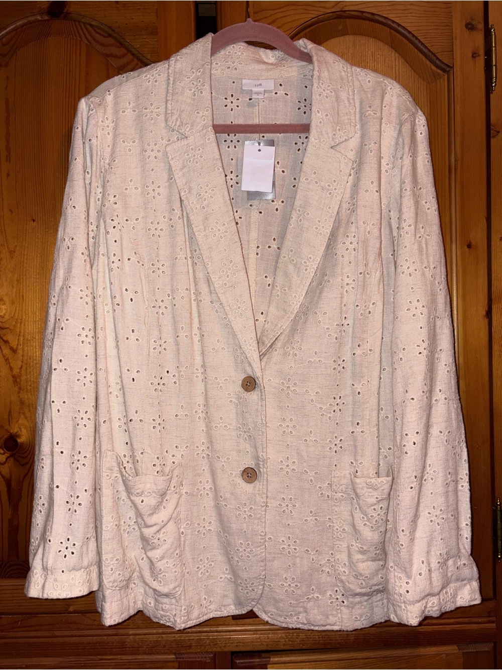 J.Jill Linen Blend Eyelet Blazer XL